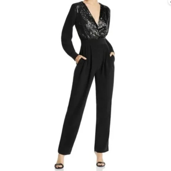 LINI “Stella” Black Sequin Jumpsuit • NWT • Small - Picture 1 of 10